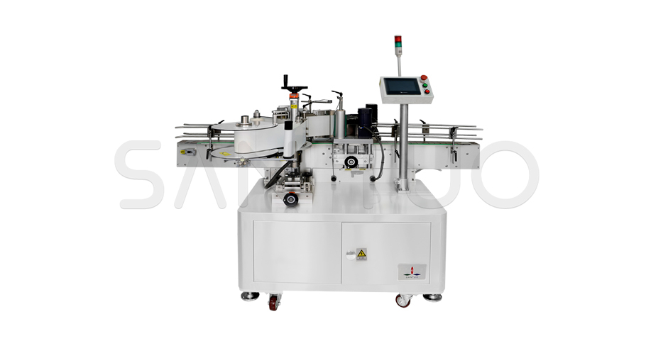 Vertical round bottle positioning labeling machine